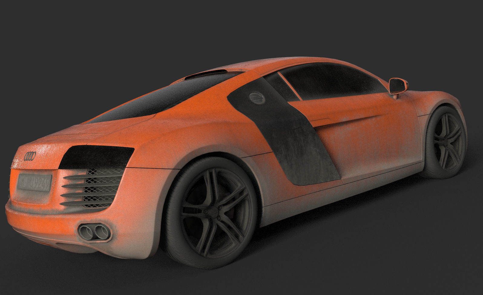 Audi r8 Low-poly 3D model_10