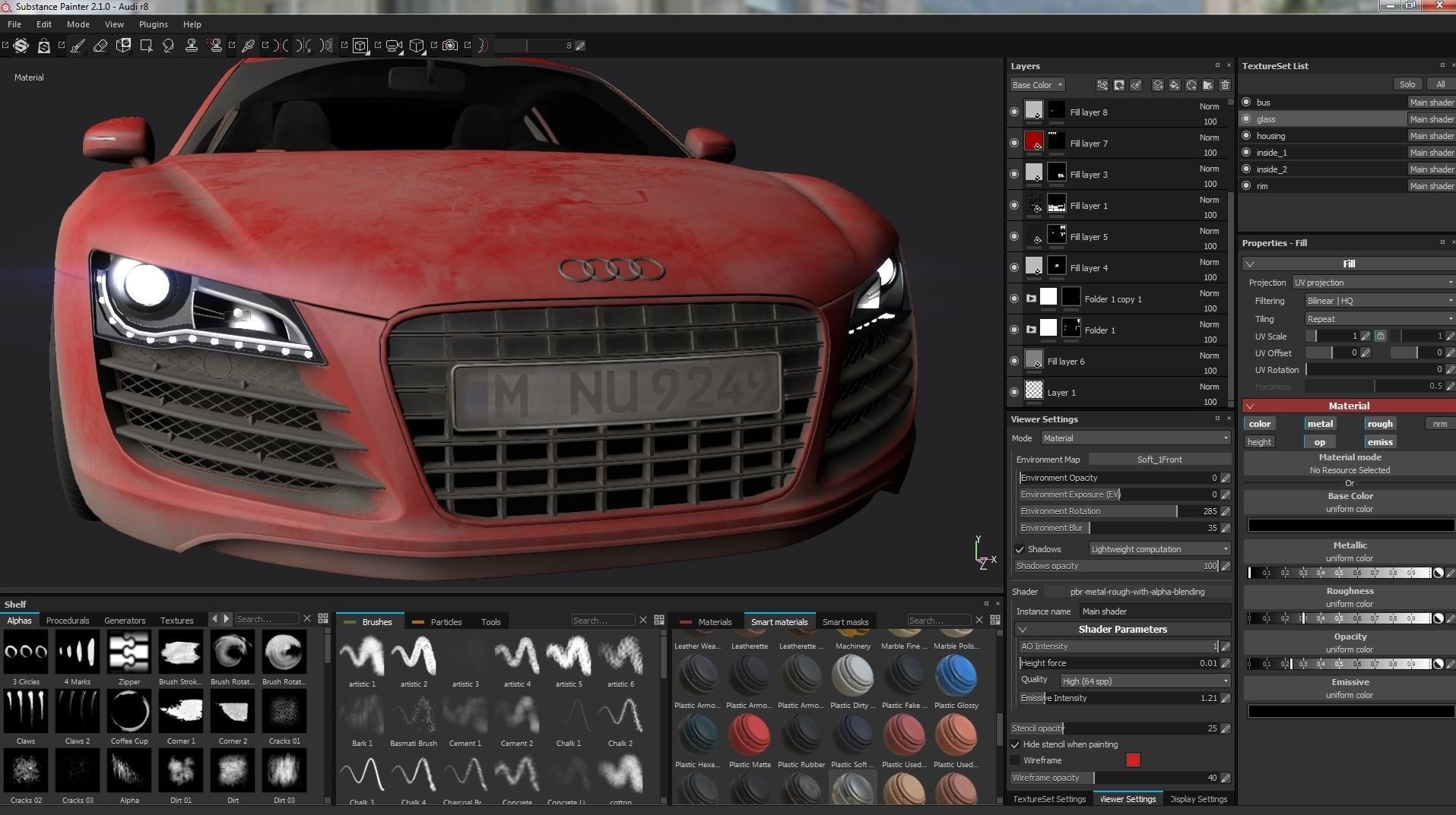 Audi r8 Low-poly 3D model_4