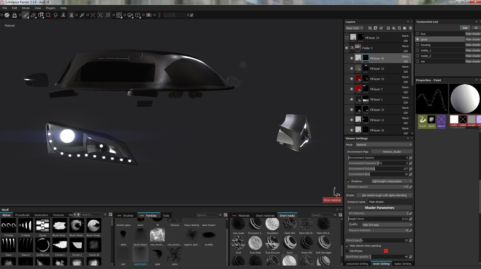 Audi r8 Low-poly 3D model_17