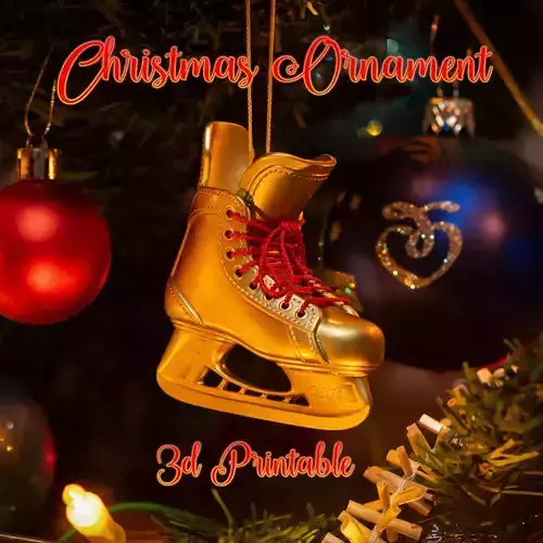 Christmas Ornament - 3D Printable Hockey Ice Skate 3D print model