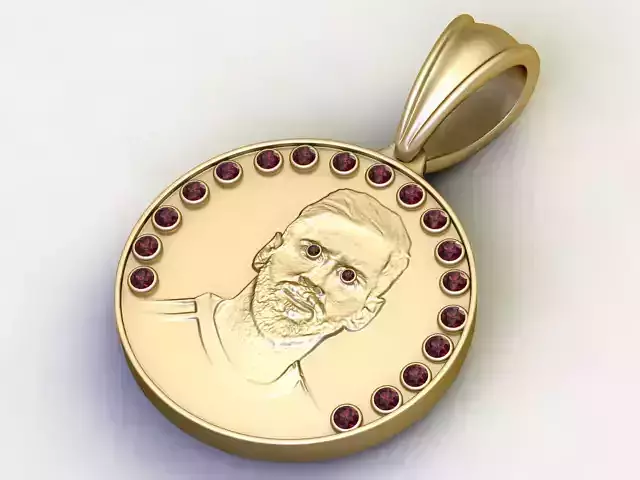 Luxury Portrait Medallion Pendant 3D Printable 3D print model