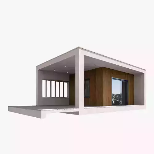 mini sized house Low-poly 3D model 3