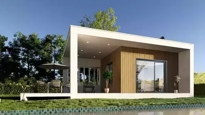 mini sized house Low-poly 3D model 2