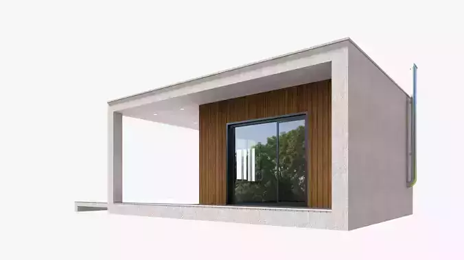 mini sized house Low-poly 3D model 7