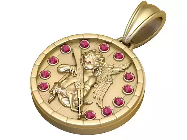 Luxury Angel Guardian Medallion Pendant 3D print model