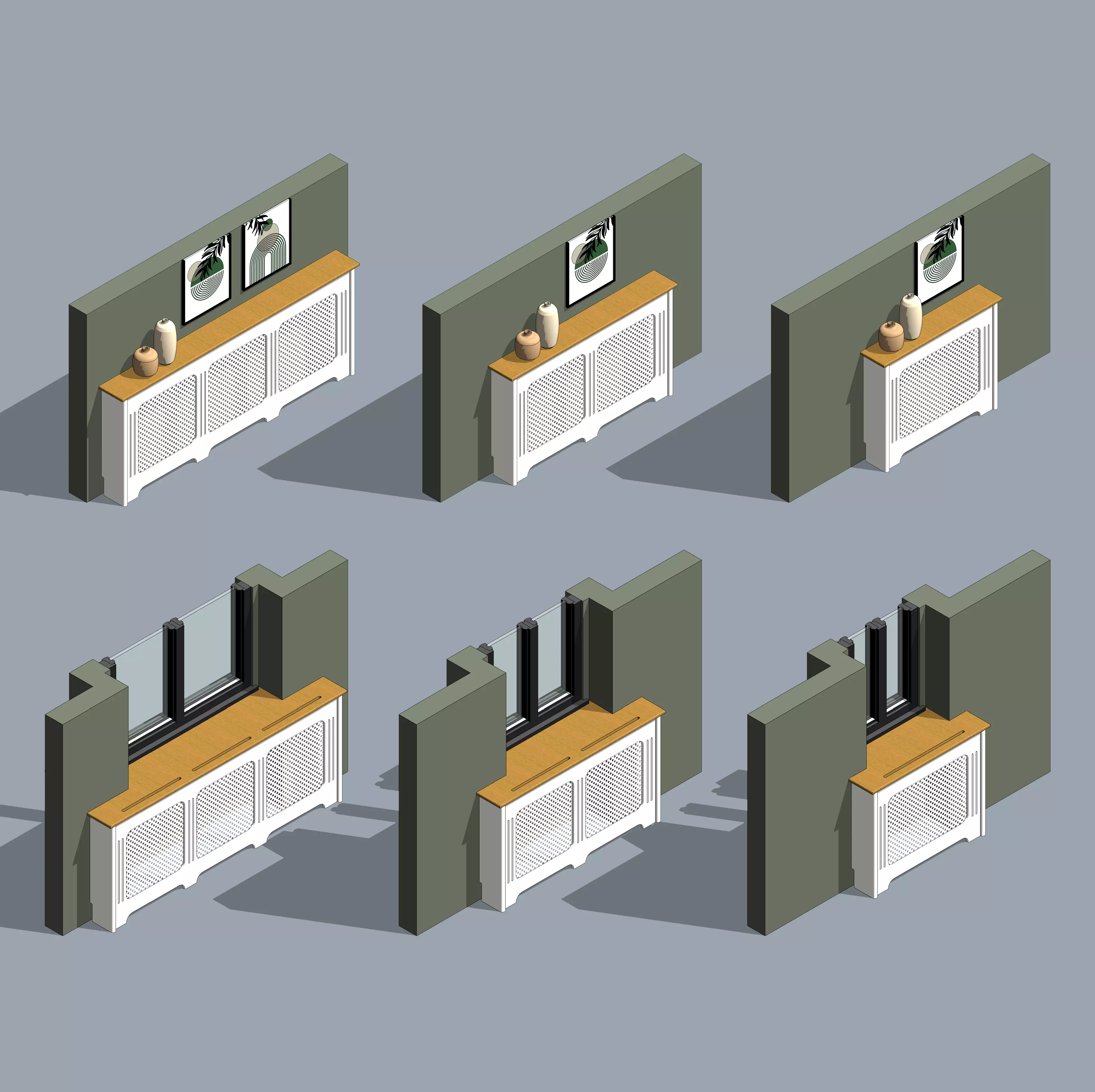 Modern Radiator Revit Parametric Radiator Cover Furniture for Revit Family 3D model | CGTrader