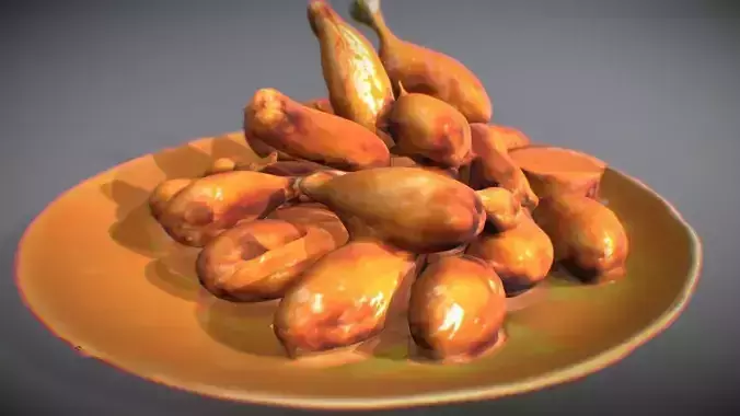 Chicken Served Low-poly 3D model