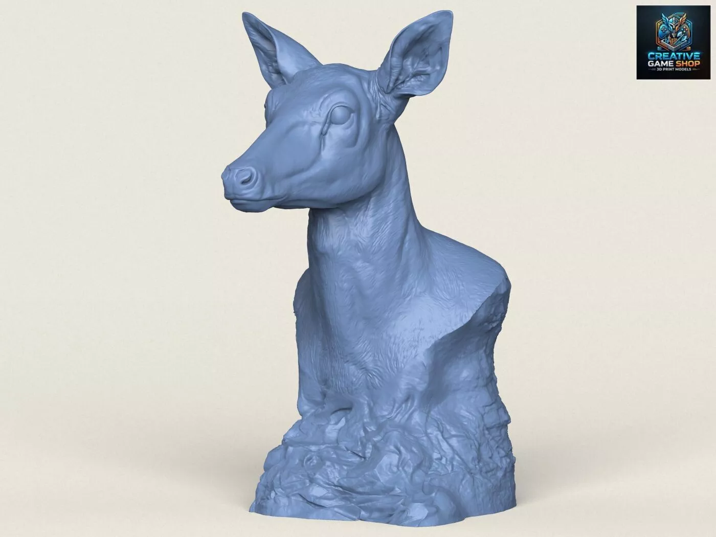 Wild Deer Bust Sculpture 3D print model