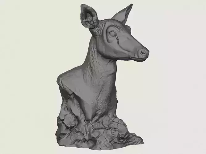 Wild Deer Bust Sculpture 3D print model