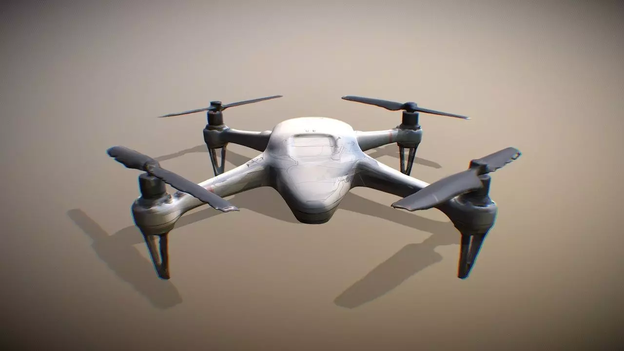 White Drone Free low-poly 3D model