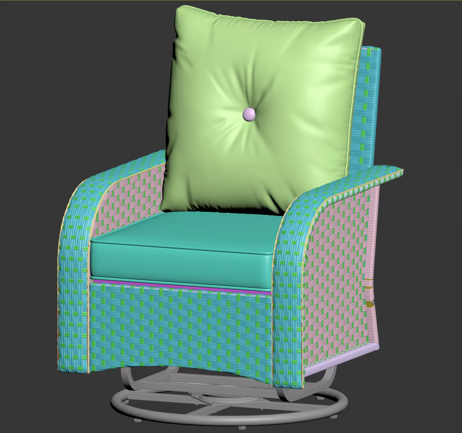 High-Precision Outdoor Rattan Chair 3D Model 3D model