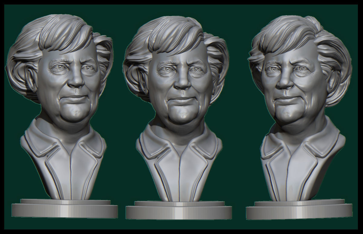 Angela Merkel woman  3D print model_0