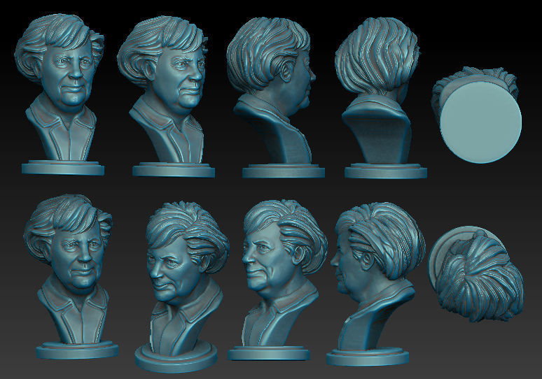 Angela Merkel woman  3D print model_2