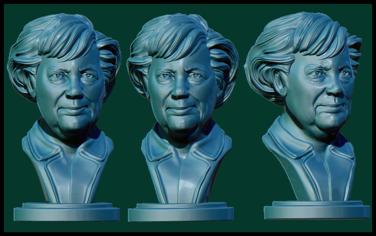 Angela Merkel woman  3D print model_1