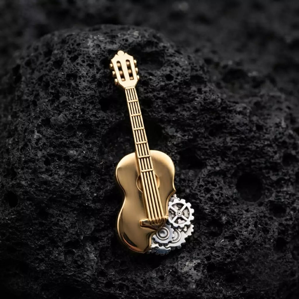 Guitar With Gears Pendant 3D print model