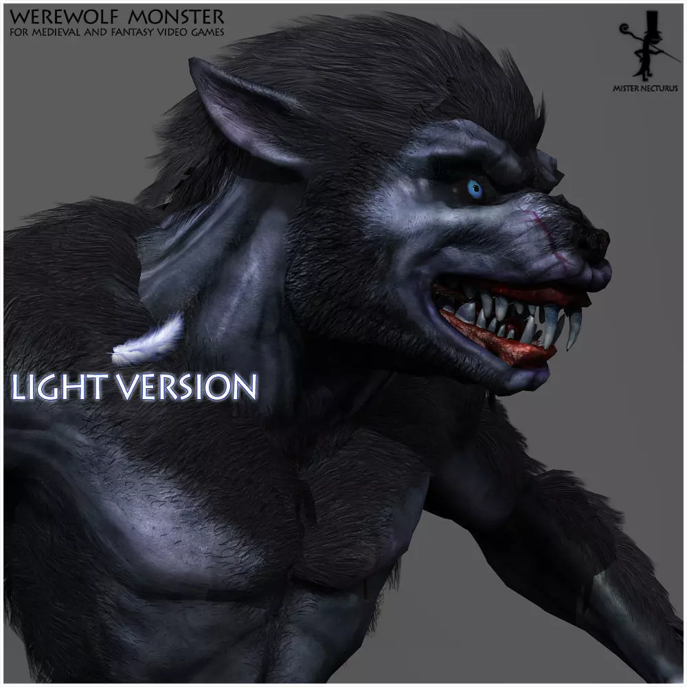 Animated Werewolf Light Version Low-poly 3D model_0