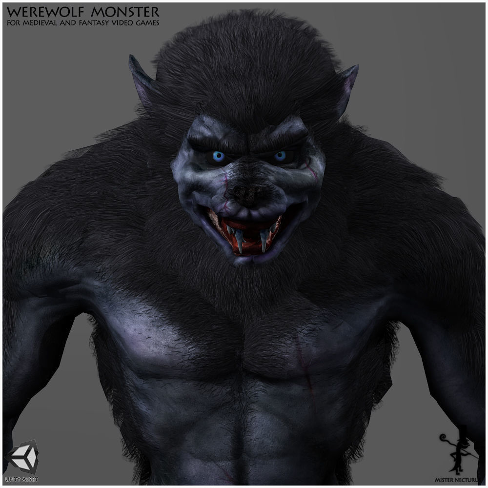 Animated Werewolf Light Version Low-poly 3D model_11
