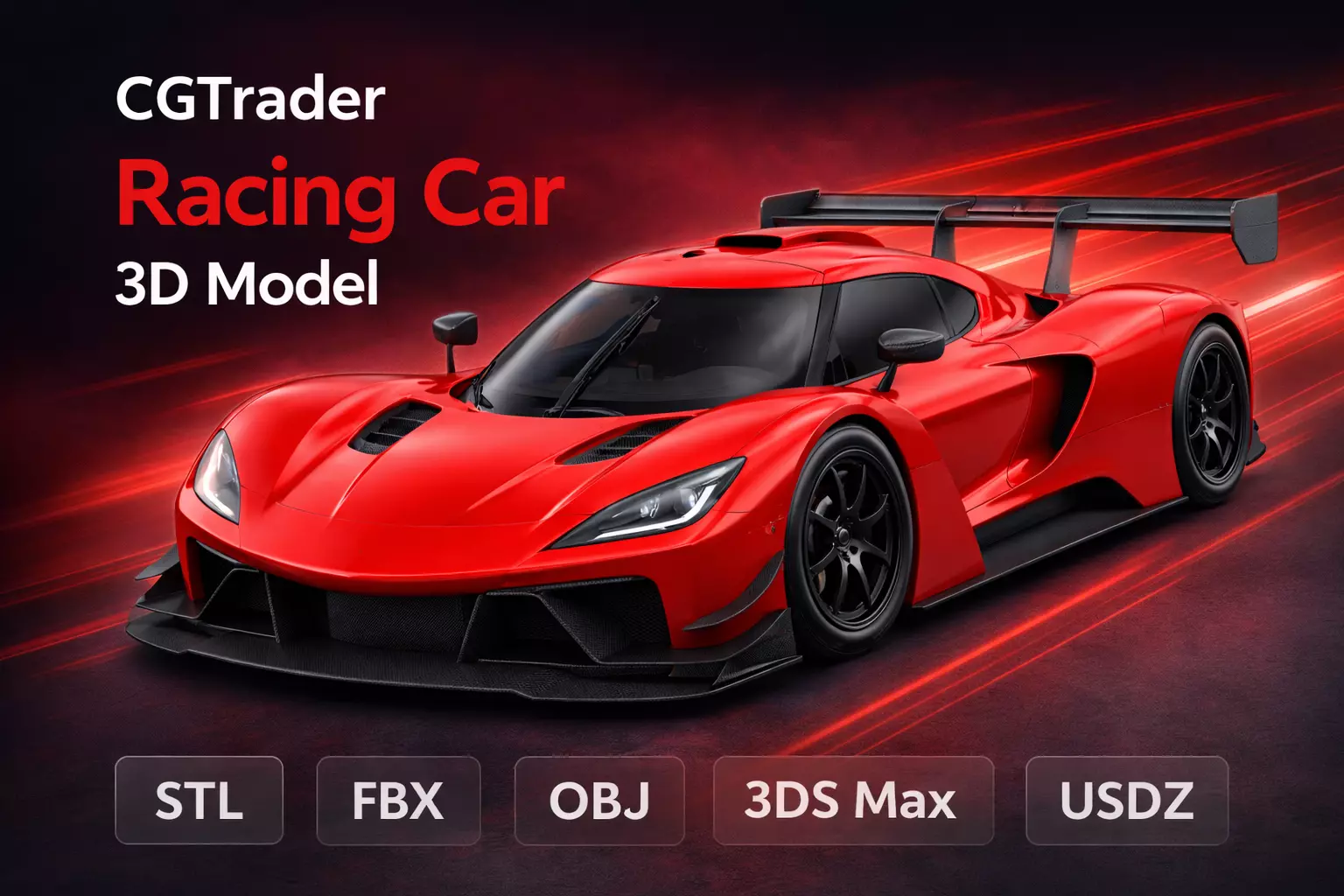 GT style race car 3D print model