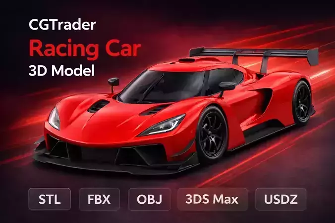 GT style race car 3D print model