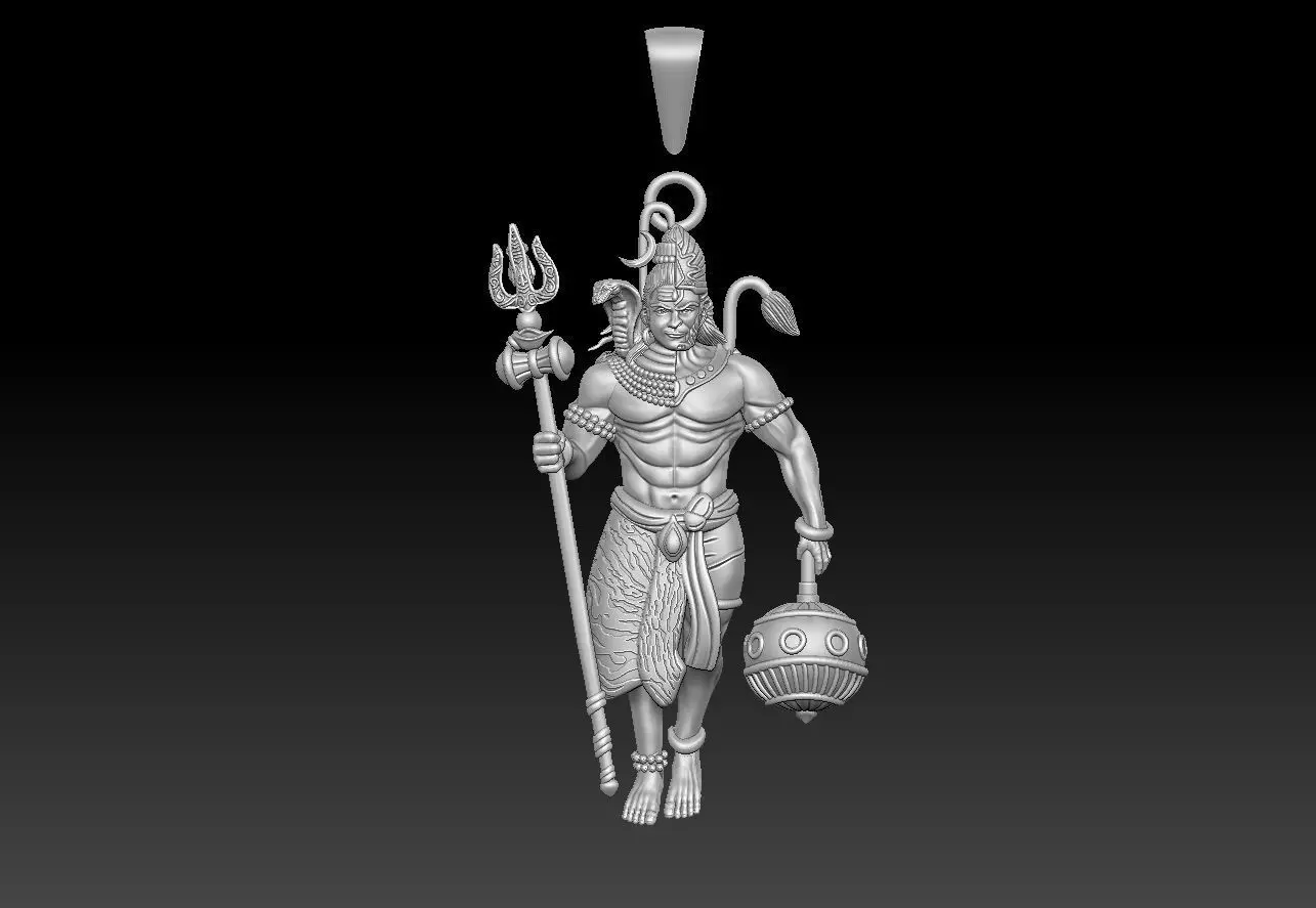 Lord Shiva and Lord Hanuman 3D print model