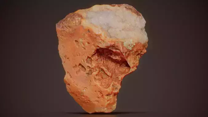 Calcite Geode With Hematite Red Marble Rock 06