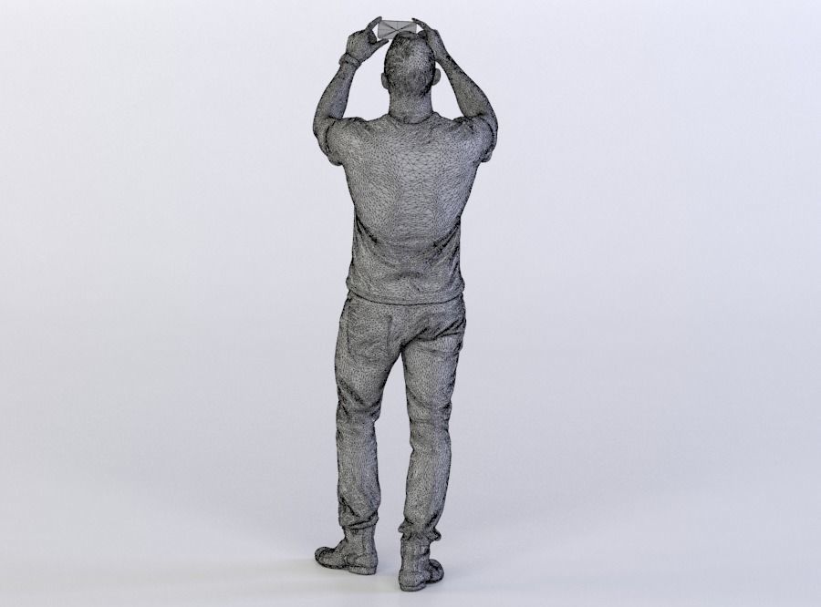 Man Pierre 0302 in Jeans and Shirt Taking a Photo 3D model_6