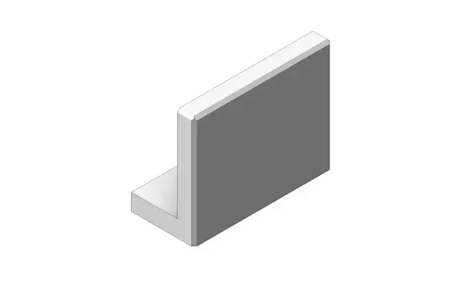 Concrete L Block Retaining Wall 80 cm Height 99 cm Length 3D model