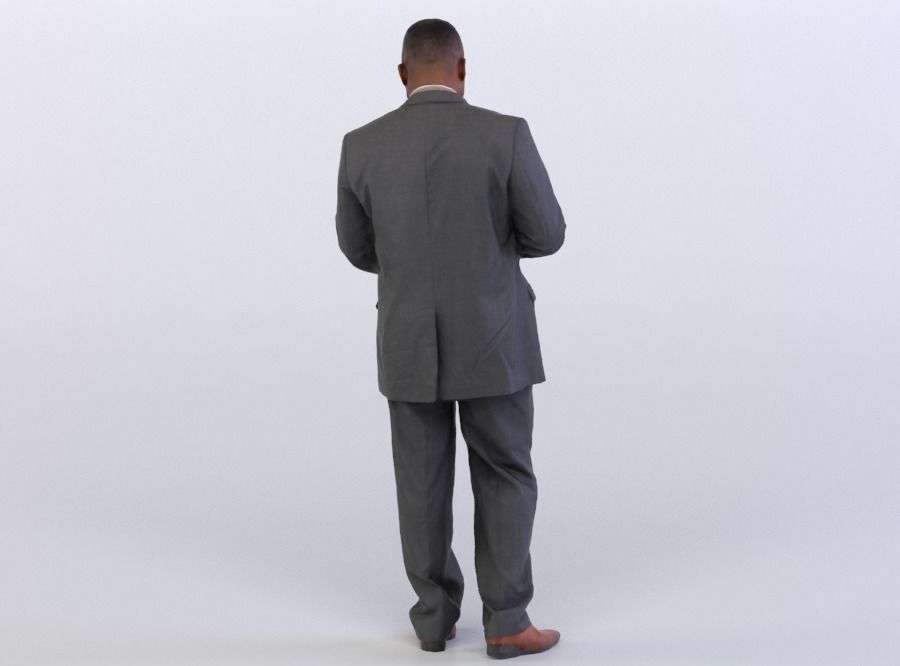 Business Man 0319 in a Suit Using a Tablet 3D model_2