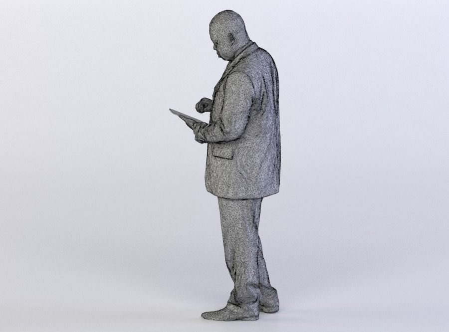 Business Man 0319 in a Suit Using a Tablet 3D model_5