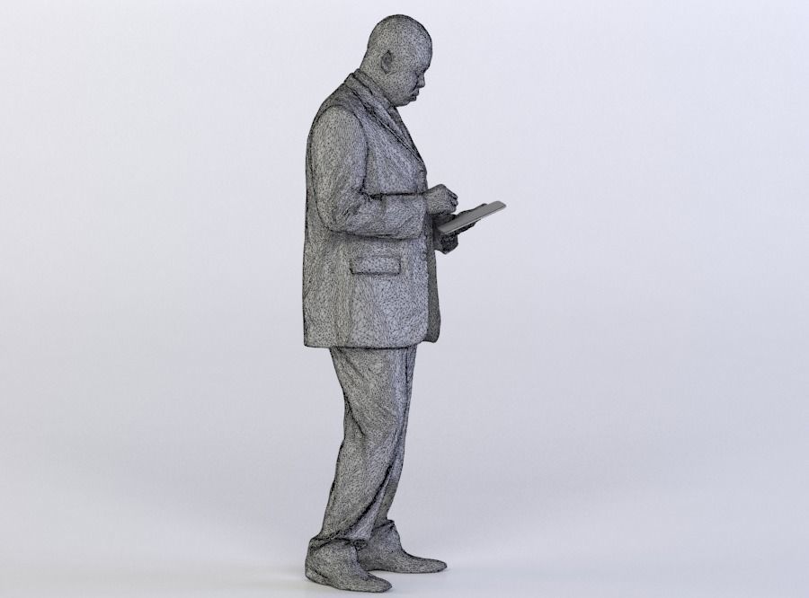 Business Man 0319 in a Suit Using a Tablet 3D model_7