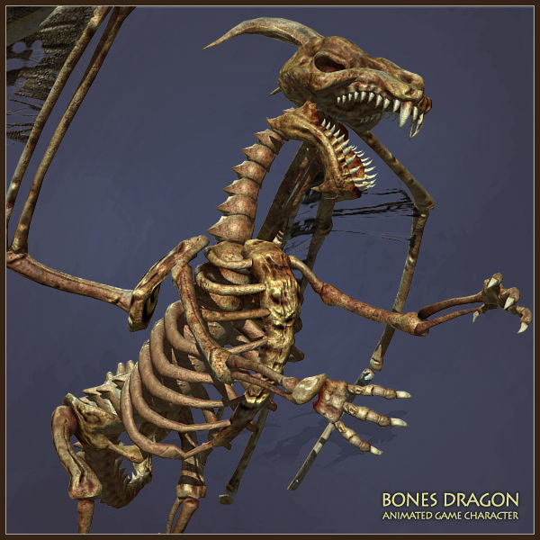 Bones Dragon Light Version Low-poly 3D model_5