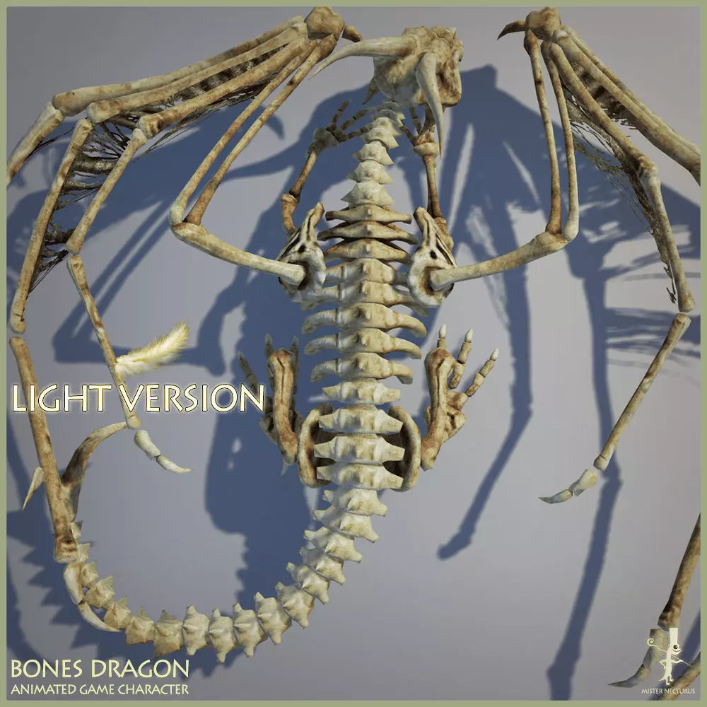 Bones Dragon Light Version Low-poly 3D model_0