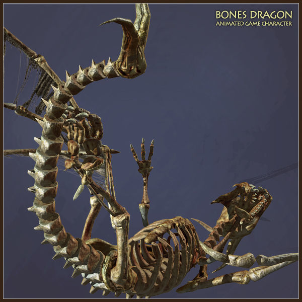 Bones Dragon Light Version Low-poly 3D model_8