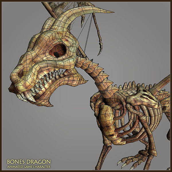 Bones Dragon Light Version Low-poly 3D model_6