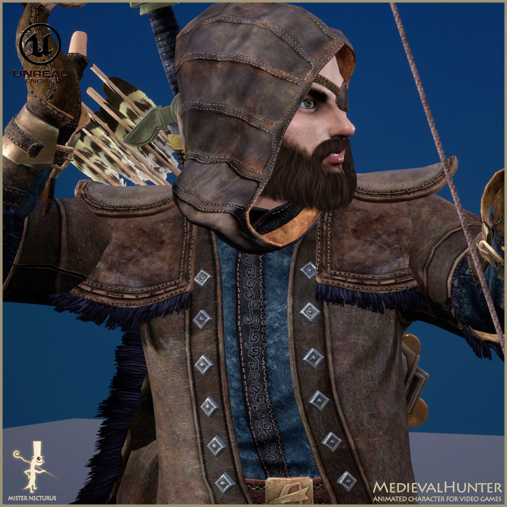 Animated Hunter Light Version Low-poly 3D model_22