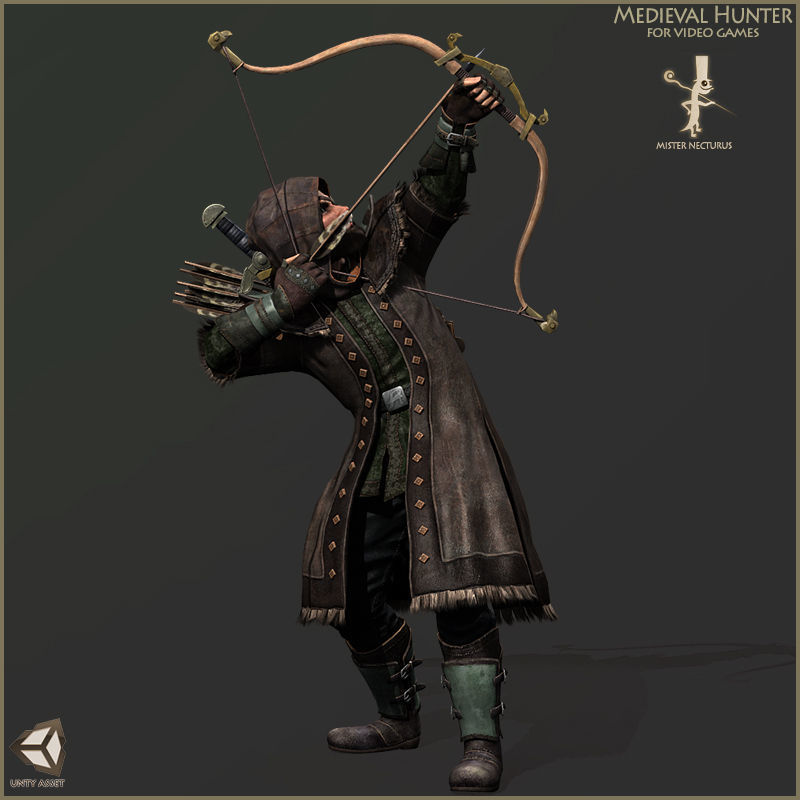 Animated Hunter Light Version Low-poly 3D model_8