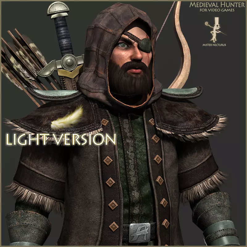 Animated Hunter Light Version Low-poly 3D model_0