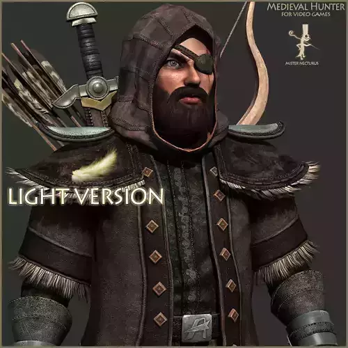 Animated Hunter Light Version Low-poly 3D model