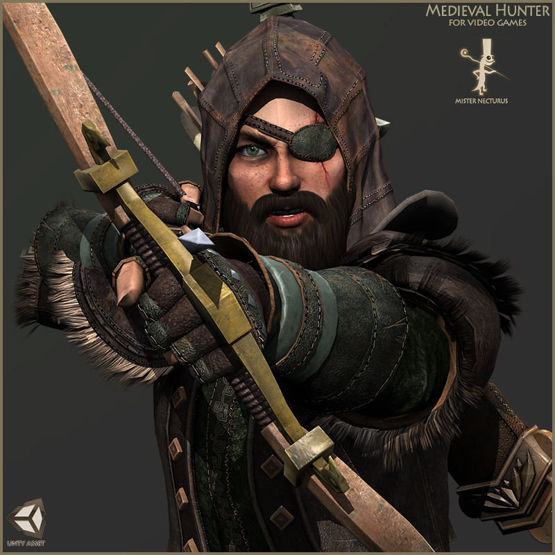 Animated Hunter Light Version Low-poly 3D model_3