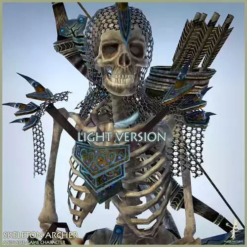 Skeleton Archer Light Version Low-poly 3D model