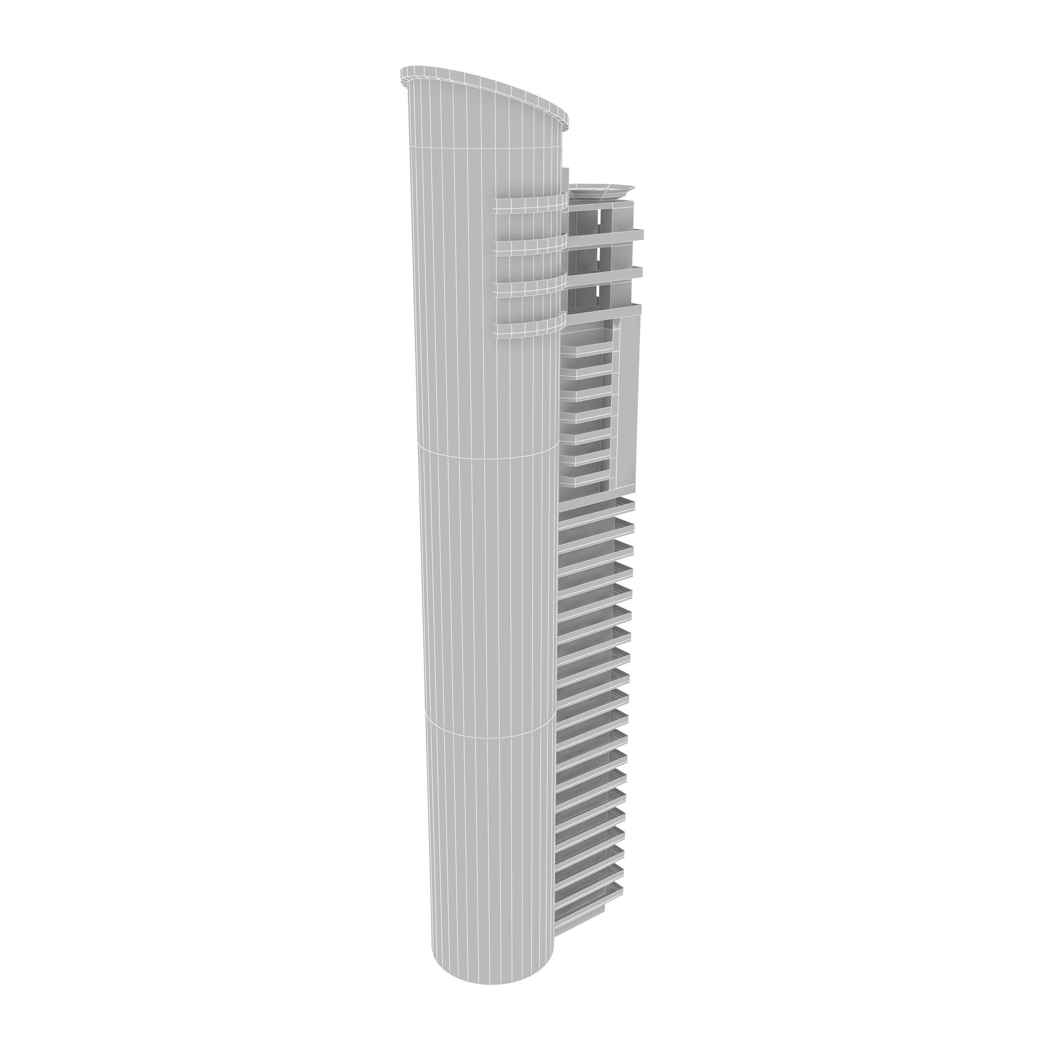 Skyscraper tall building Low-poly 3D model_14