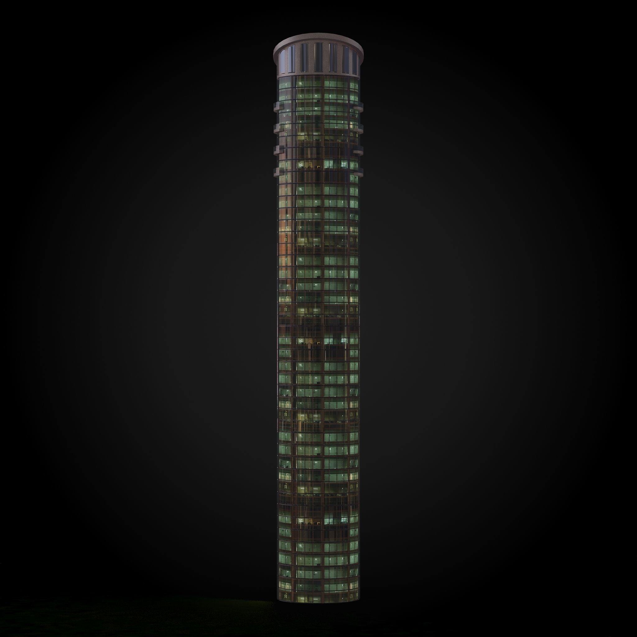 Skyscraper tall building Low-poly 3D model_15