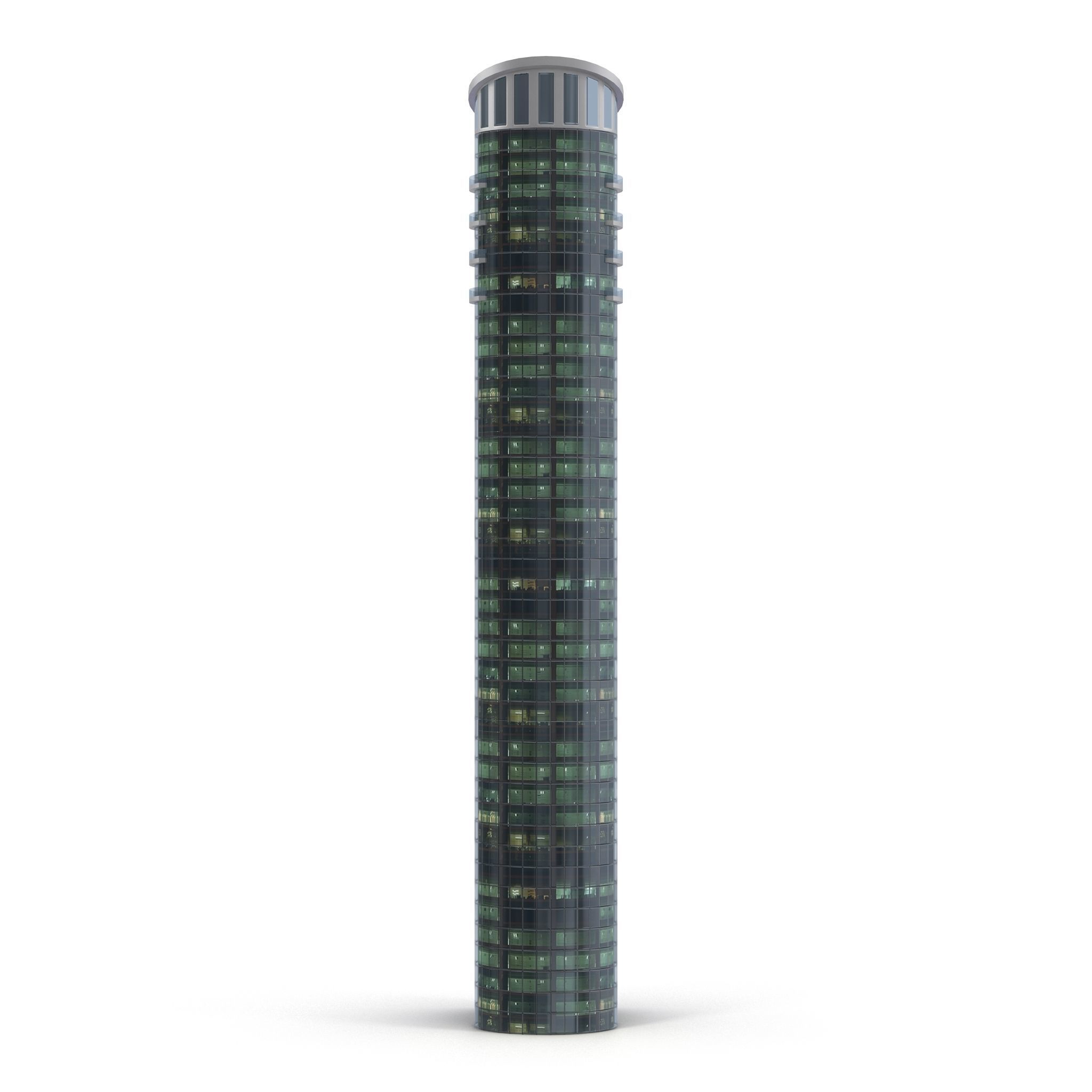 Skyscraper tall building Low-poly 3D model_5
