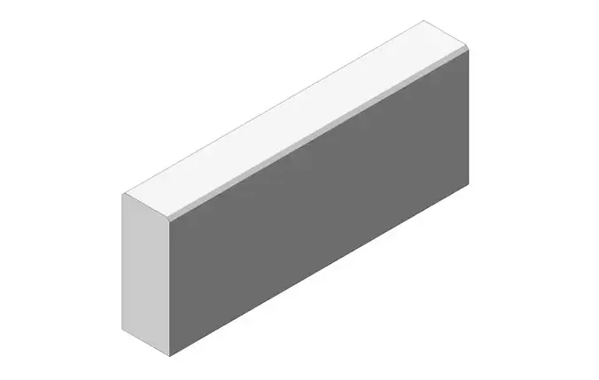 Concrete Curb 50 20 8 Half Length Garden Border 3D model