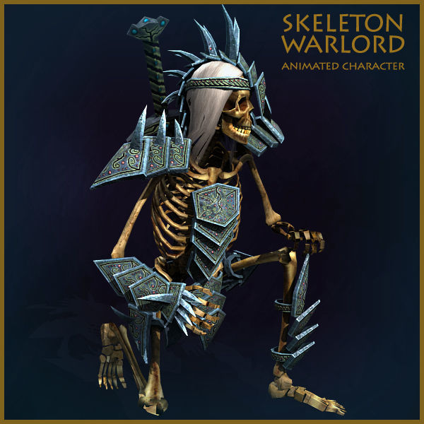 Skeleton Warlord Light Version Low-poly 3D model_4
