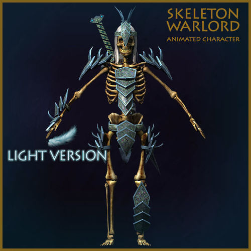 Skeleton Warlord Light Version Low-poly 3D model