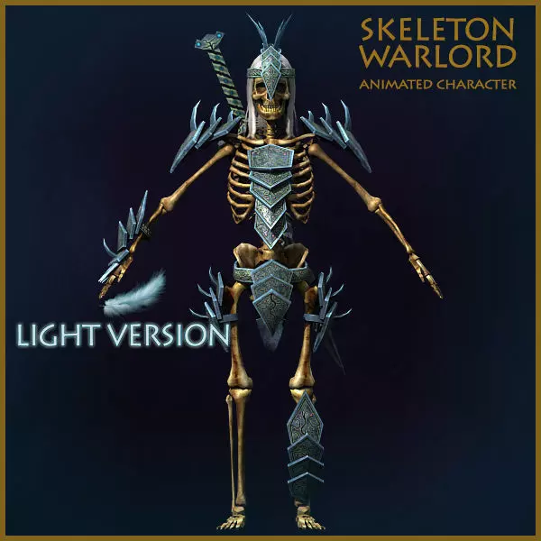 Skeleton Warlord Light Version Low-poly 3D model_0