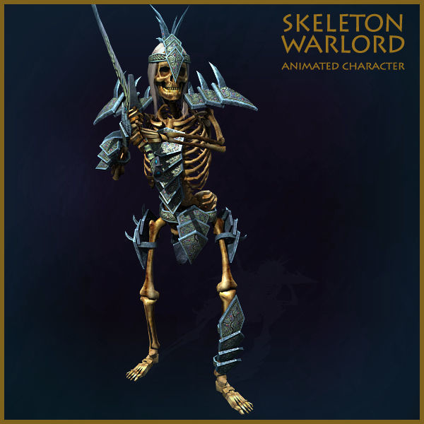 Skeleton Warlord Light Version Low-poly 3D model_8