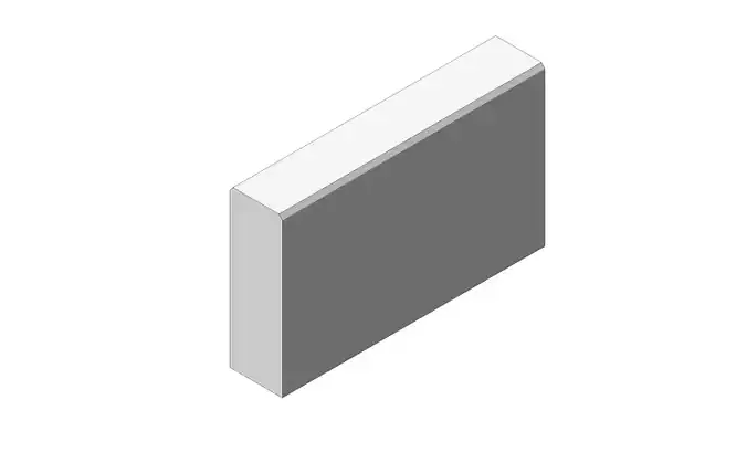 Concrete Curb 50 30 10 Half Length Border Stone 3D model