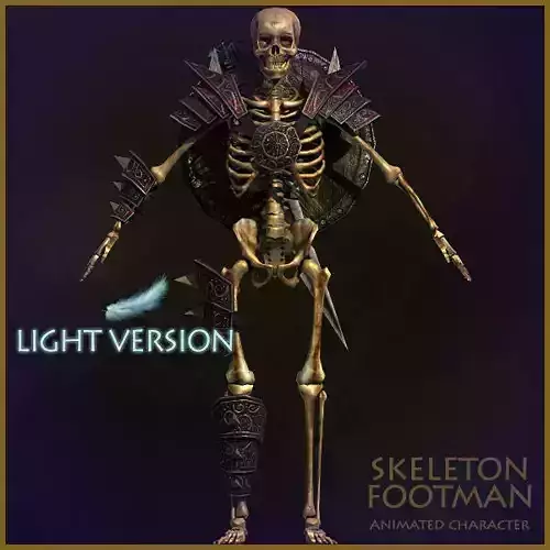 Skeleton Footman Light Version Low-poly 3D model